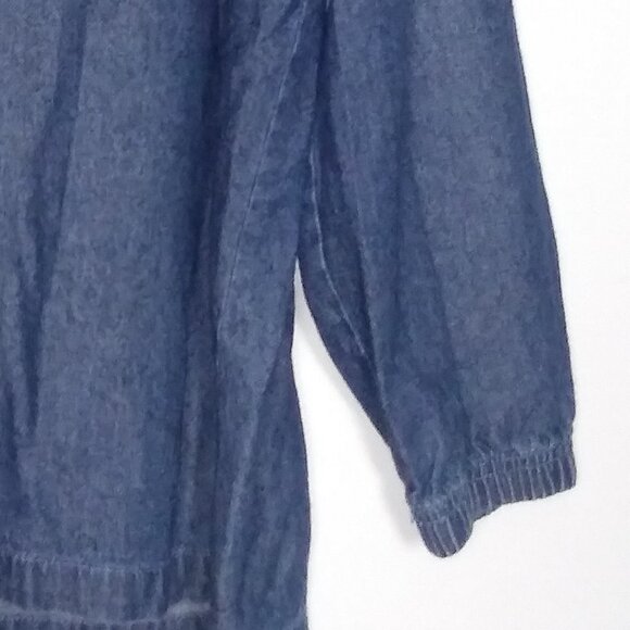 Womens Denim Shirt Embroidered Pocket Full zip - Picture 9 of 10